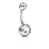 100 st Titanium Navel Barbell  Silver