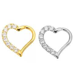 Titanium Hart Segment ring Met Steen