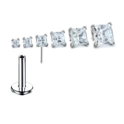 Titanium Pushpin labret With Square Stoon