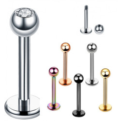 1.2 mm Titanium Labret  Met Steen 