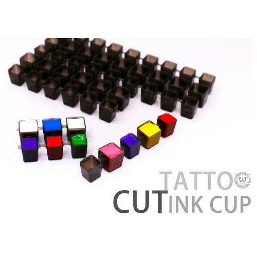 Clear Black Tattoo Modul Cut Inkt Cups box 500 pcs