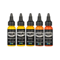 Platinum by Dynamic Tattoo Ink  Fire Set 5x 30 ml