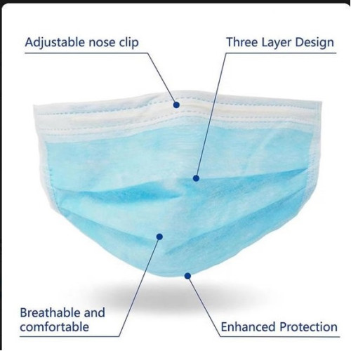 3-laags mondmaskers doos 50 st