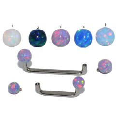 New Style Titanium Flat surface barbells met opal kleur balls
