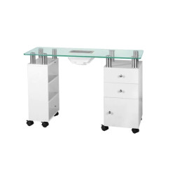 Glazen bureau met absorber wit