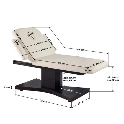 massage bed sterk wit