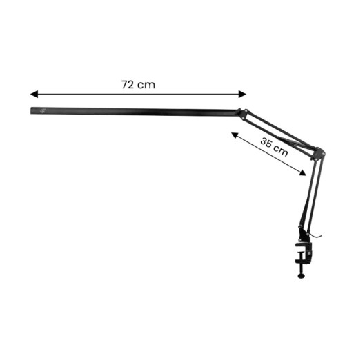 Behandellamp zwart met houder