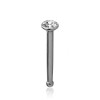 Gepolijst chirurgisch staal neus stud 1mm met 2mm rond crystal top