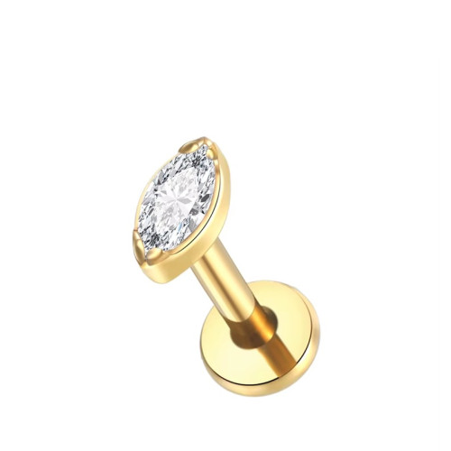 1.2 Titanium Push Pin Labret met steen