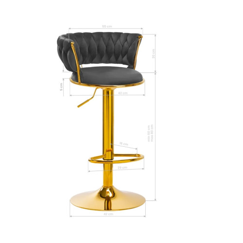 Beauty bar stoel grijs