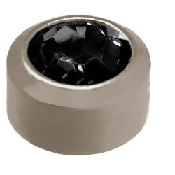 Set van 3 paar Titanium Oorbellen met 4 mm bal met Zwarten steen