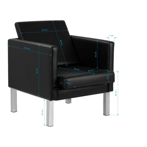 Wachtkamerfauteuil Zwart