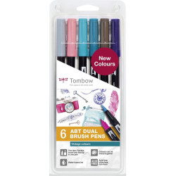 Tombow ABT dual brush pen set Vintage kleuren 6 stuks