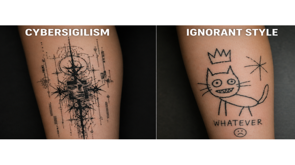 Tattoo trends buiten de standaard: van cybersigilism tot ignorant style