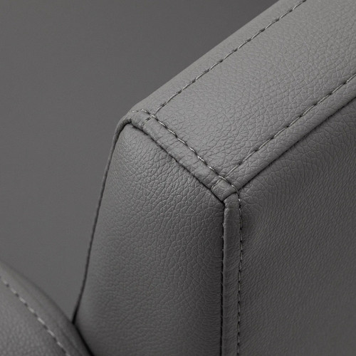 Kappersstoel grijs met roestvrijstalen onderstel