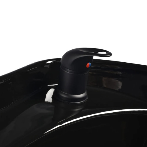 Kapperstoel oranje met wasbak