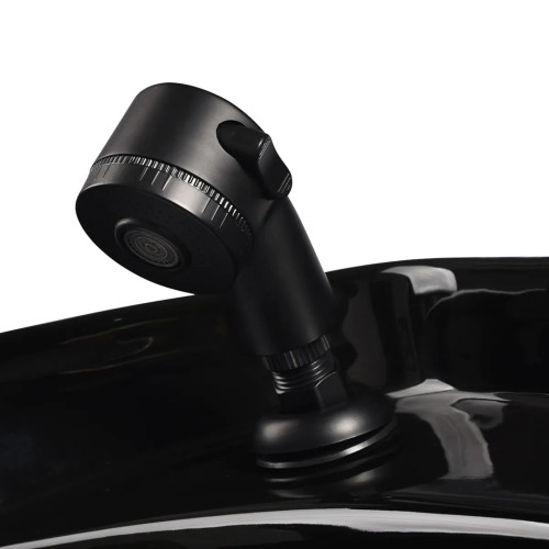 Kapperstoel oranje met wasbak