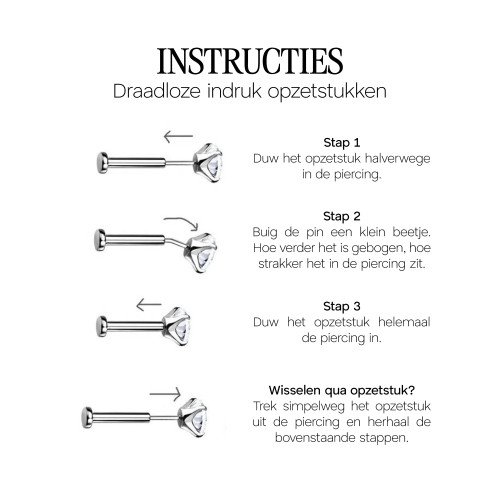 0.8 mm Titanium Push Pin Labret Met 2 mm ball