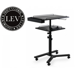 WERKTAFEL DUBBELBLAD ZWART