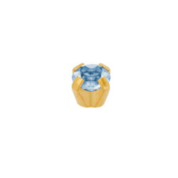 Set van 3 paar  24 karaat gold plate chirurgenstaal Cubic Zirconia oorbellen met 4 mm Aquamarine kleur steen 