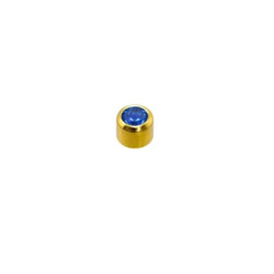 Set van 3 paar 24 karaat gold plate chirurgenstaal oorbellen met 3 mm Cilinder met Blauw kleur steen