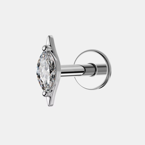 1.2 Titanium Push Pin Labret met steen