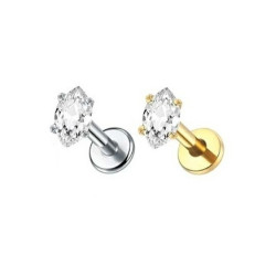 1.2 Titanium Push Pin Labret met steen