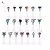 1.2 mm Bioplast Push Pin Labret Met  Gemstone