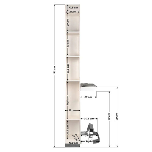 kappersconsole parel wit