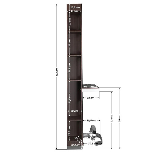 kappersconsole  wit bruin