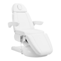 Lux 4 motoren elektrische cosmetische stoel, wit met houder