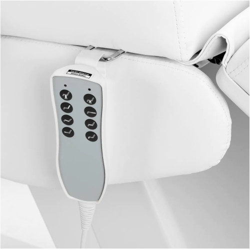 Lux 4 motoren elektrische cosmetische stoel, wit met houder