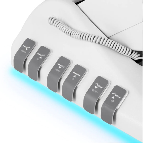 Luxe elektrische schoonheidsstoel 3 motoren wit voetbediening