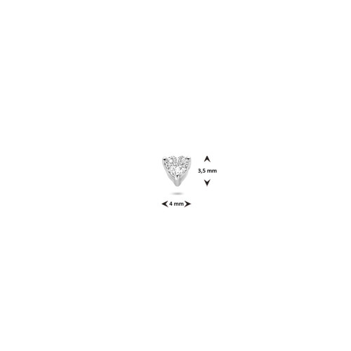 925 zilveren labret piercing 1,0 x 6.5 mm met zirkonia 3,5 x 4 mm