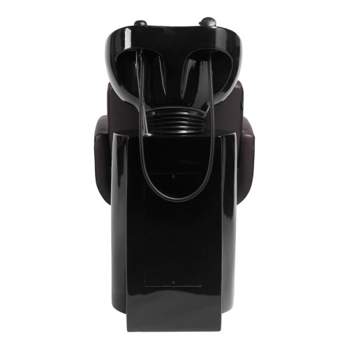 kappersstoel donkerbruin met wasbakken