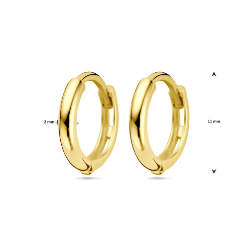 14 karaat Geelgouden klapoorringen 11 mm