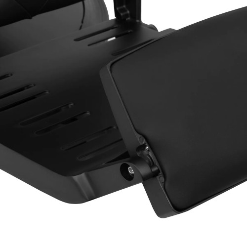 Zwarte kappersstoel met zwart frame