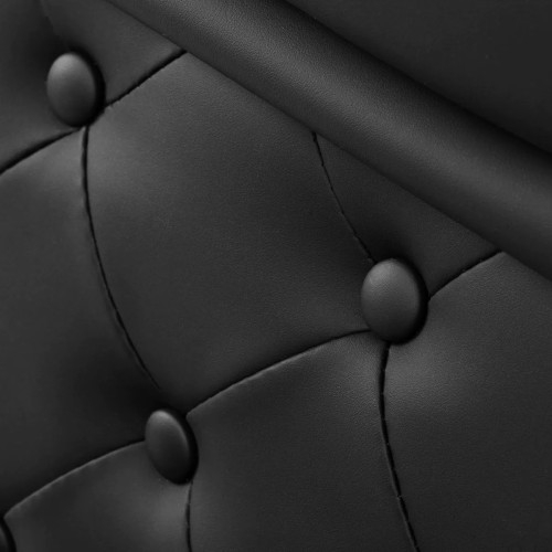 Zwarte kappersstoel met zwart frame