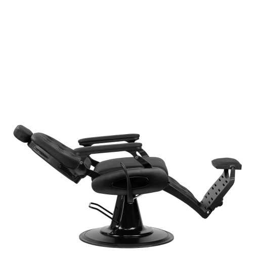 Zwarte kappersstoel met zwart frame