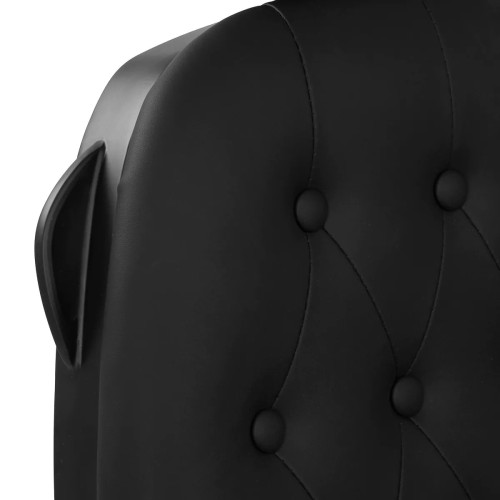 Zwarte kappersstoel met zwart frame