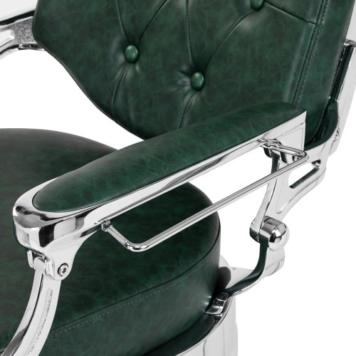  Groene Kappersstoel met Chromen Frame