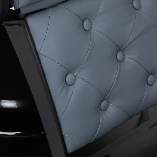 kappersstoel grafiet grijs met zwart frame