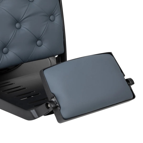 kappersstoel grafiet grijs met zwart frame