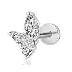 1.2 Titanium Push Pin Labret met steen