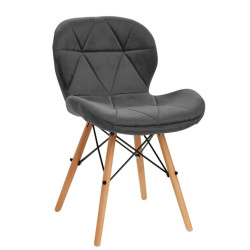 Salon stoel grijs hout onderstel