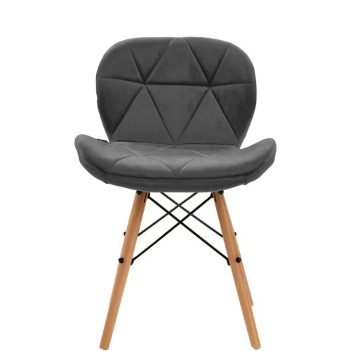 Salon stoel grijs hout onderstel