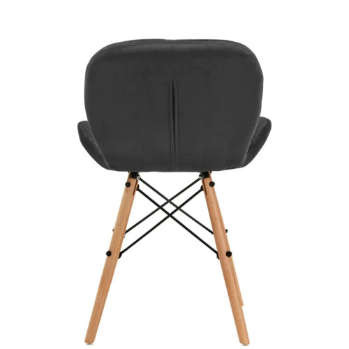 Salon stoel grijs hout onderstel