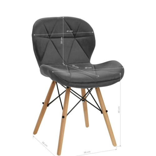 Salon stoel grijs hout onderstel