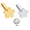 Flower Base Titanium Push pin Labret met steen