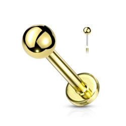 Titanium Goud Gekleurde Push Pin Labret 1.2 x 8 mm 100 stuks 